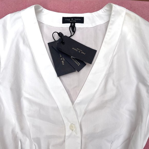 NWT Rag & Bone Victorine Tied Peplum Shirt - Picture 3 of 13